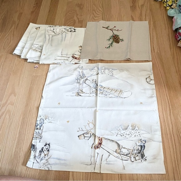 La Maisonnette Made in France 100% Cotton Napkins Bundle Lot of 5 + 1 Linen Deer - Picture 2 of 10